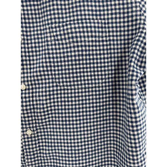 J Crew Mens Navy White Shirt Sleeve Oxford Button Up Slim Fit XL - Picture 4 of 9